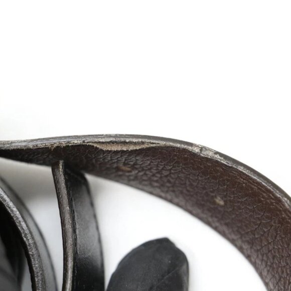 Hermes H Logo Reversible Gold Buckle Black Belt Mens Size 85 - Picture 10 of 12